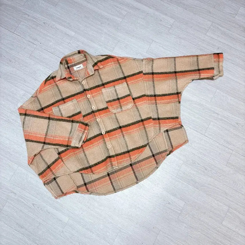 [BUNJANG] Orange Check Jacket / [하나언니] 오렌지 체크 자켓