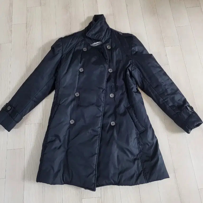 [BUNJANG] Black Double Button Padded Coat (Size 100-105) / 블랙 더블 버튼 패딩 코트(100~105)