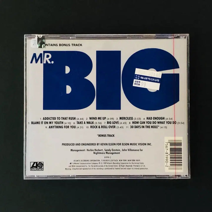 [BUNJANG] Mr. Big Debut Album CD / [CD미개봉] 미스터 빅 (Mr. Big)