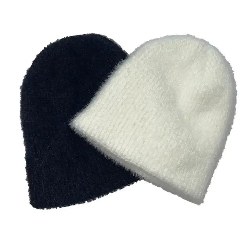 [BUNJANG] Angora Black Beanie / 앙고라 블랙 비니
