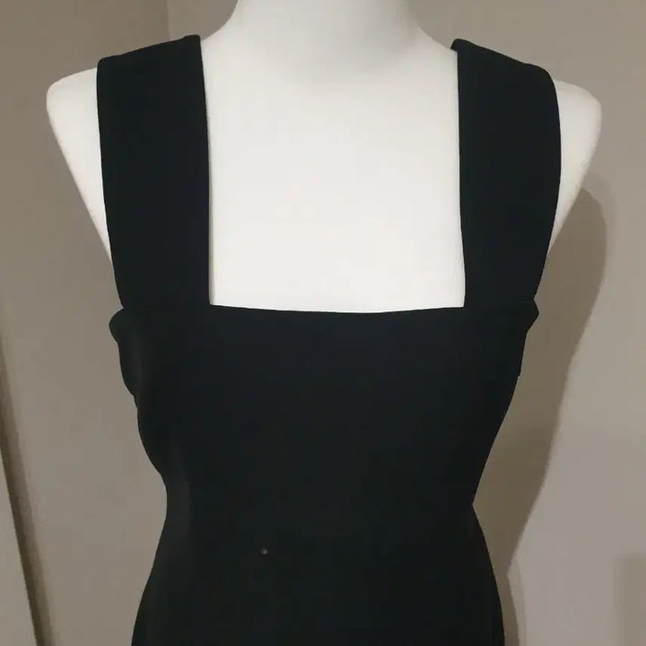 [BUNJANG] Black Square Neck Long Dress / 블랙 스퀘어넥 원피스