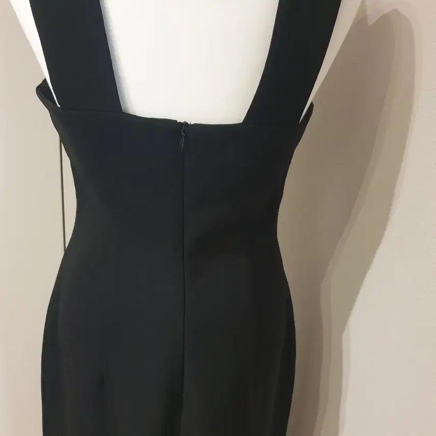 [BUNJANG] Black Square Neck Long Dress / 블랙 스퀘어넥 원피스