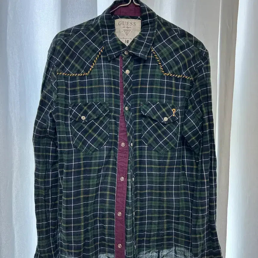 [BUNJANG] Western Style Checkered Shirt / 게스 체크 남방 웨스턴 스타일 셔츠