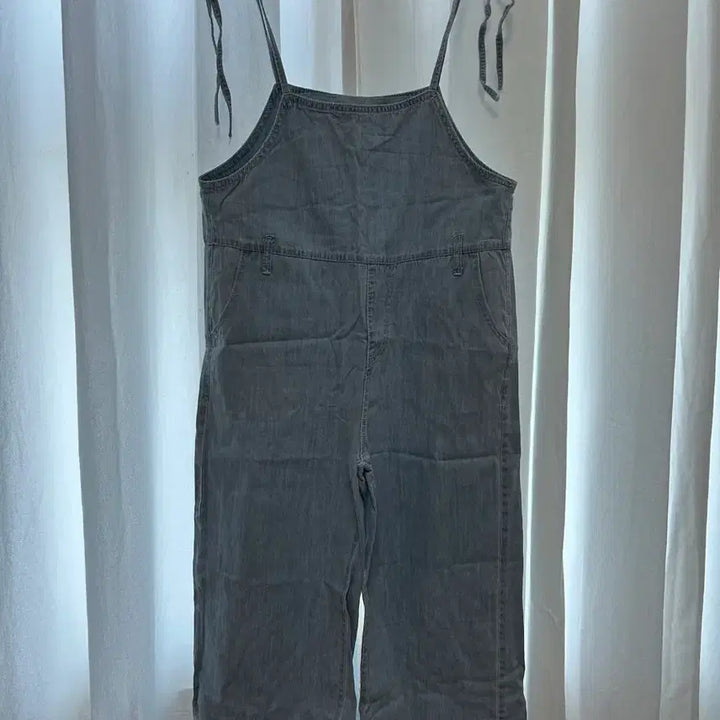 [BUNJANG] Denim Overalls Gray / 데님 끈 멜빵 바지 그레이