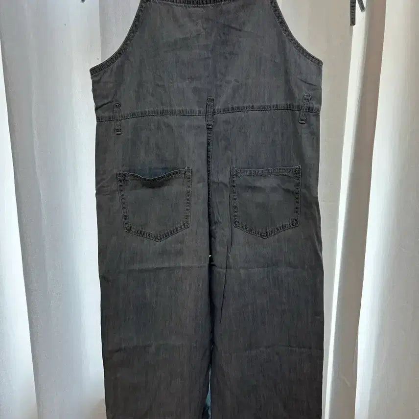 [BUNJANG] Denim Overalls Gray / 데님 끈 멜빵 바지 그레이