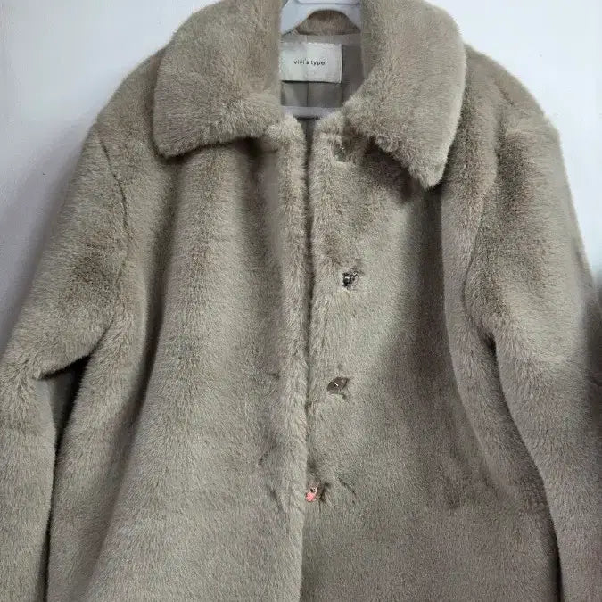 [BUNJANG] Vivis Type Beige Eco Fur Coat / vivis type 에코 퍼 코트