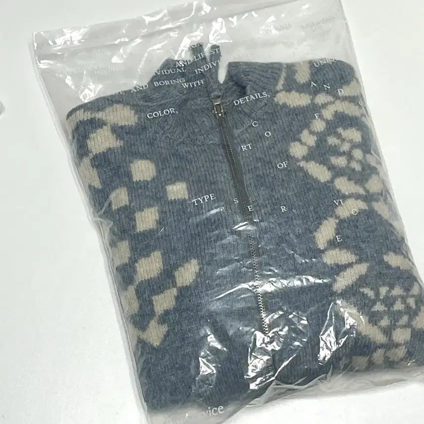 [BUNJANG] Type Service Knit Zip-up Sky Blue / 타입서비스 니트 집업 스카이블루