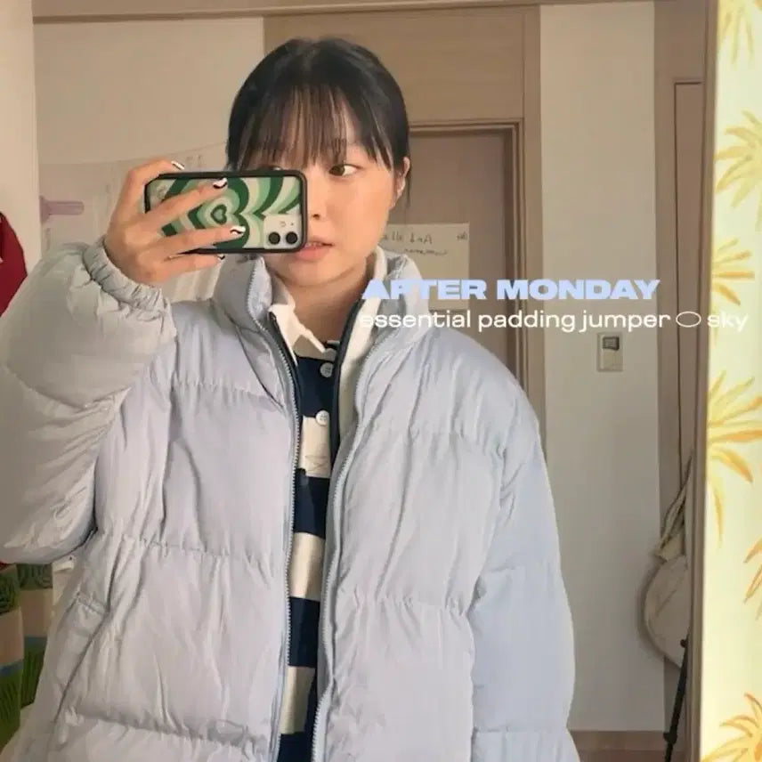 [BUNJANG] After Monday Essential Padding Jumper Sky / 에프터먼데이 에센셜 패딩 점퍼 스카이