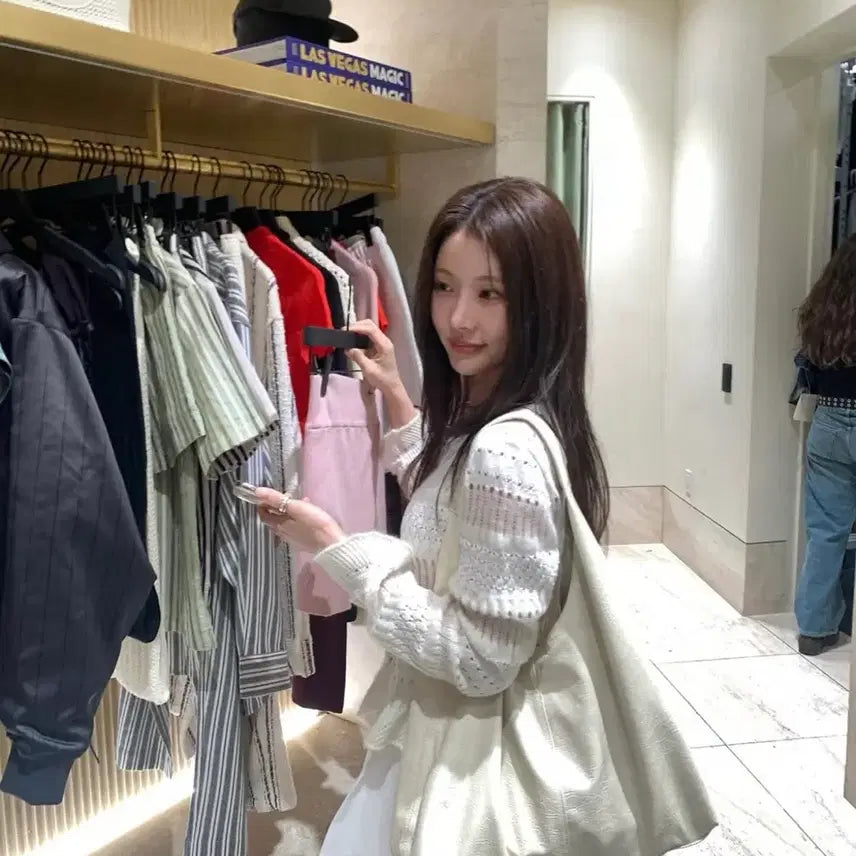 [BUNJANG] Lazy Shop Ivory Shopper Bag / 레이지샵 아이보리 쇼퍼백