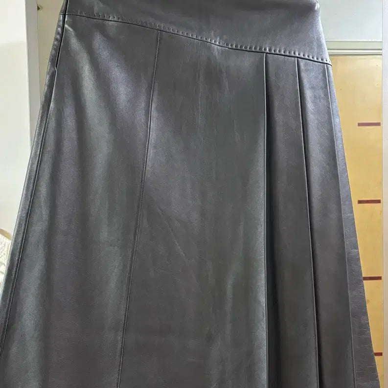[BUNJANG] DESTIJL Real Leather Pleated Skirt / DESTIJL 리얼 양가죽 플리츠 스커트