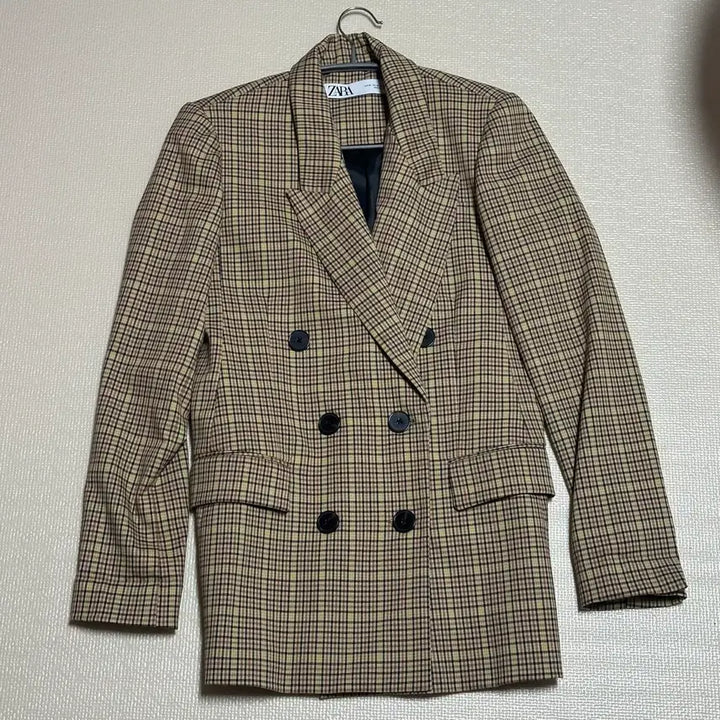 [BUNJANG] ZARA Double Breasted Check Jacket / ZARA 체크 더블 브레스트 자켓 XS (55)