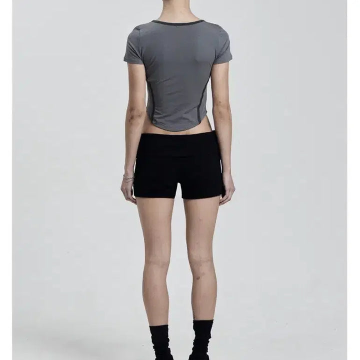 [BUNJANG] SYNERJYN Shirring Square Taping Top / 시너진 셔링 스퀘어 테이핑 탑