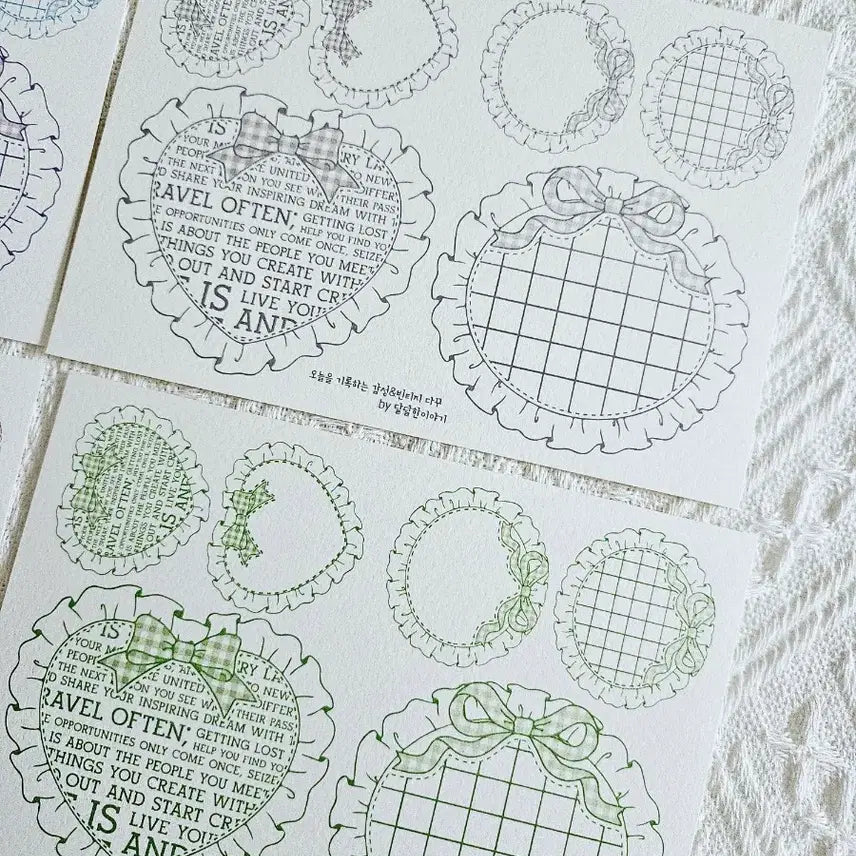 [BUNJANG] Paper Heart Frill Decorative Sticker / 특수지 페이퍼 하트프릴 :)빈티지다꾸/감성다꾸/다꾸