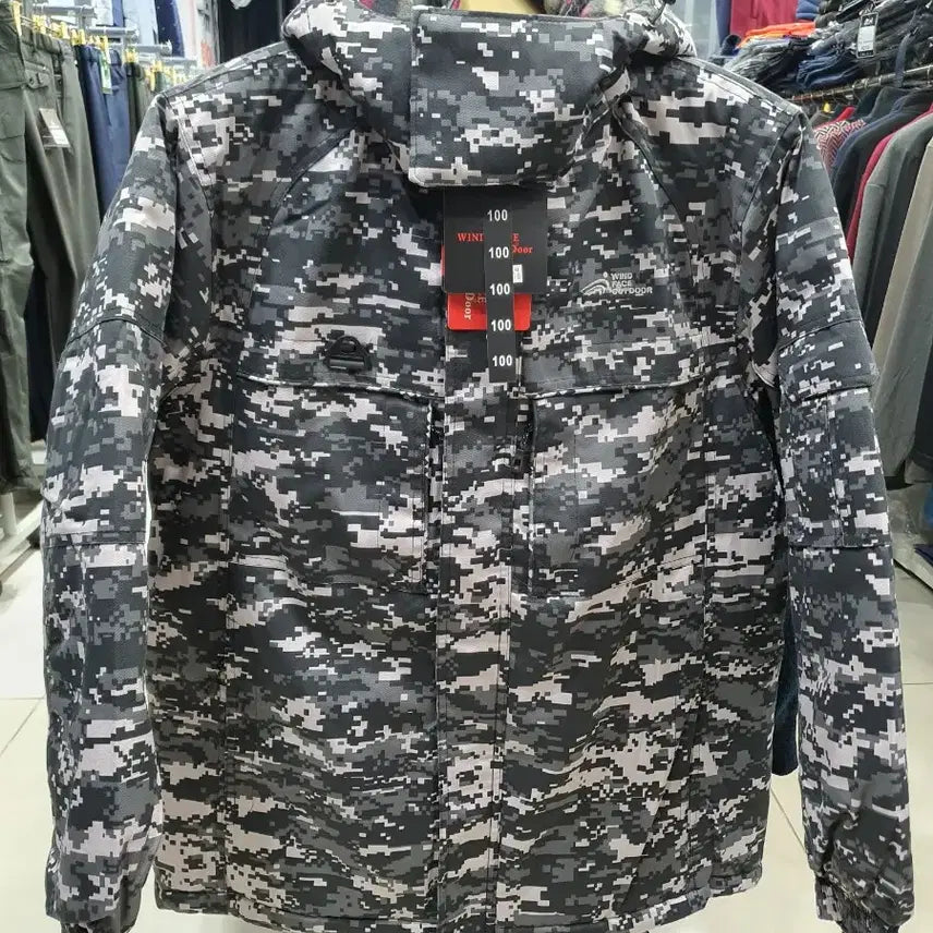 [BUNJANG] Military Patterned Hooded Padded Jacket / 카모 방한 밀리터리 면 패딩점퍼 얼룩이 후드잠바
