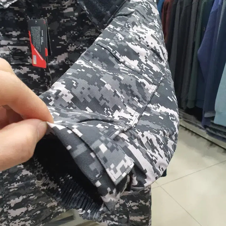 [BUNJANG] Military Patterned Hooded Padded Jacket / 카모 방한 밀리터리 면 패딩점퍼 얼룩이 후드잠바