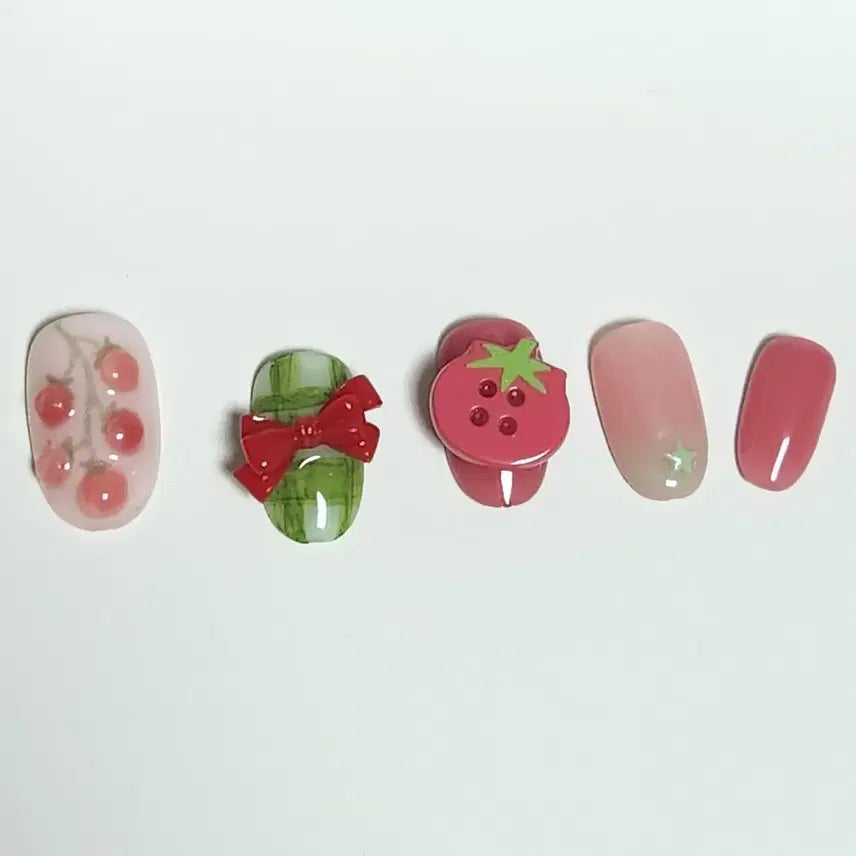 [BUNJANG] Tomato Handmade Nail Tips / 토마토 수제네일팁