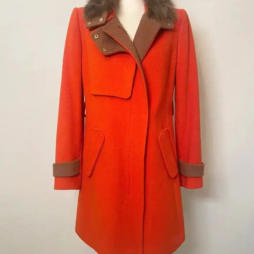 [BUNJANG] Kenneth Lady Fox Fur Structure Wool Coat / 케네스레이디 폭스 스트럭쳐 여성 모직코트