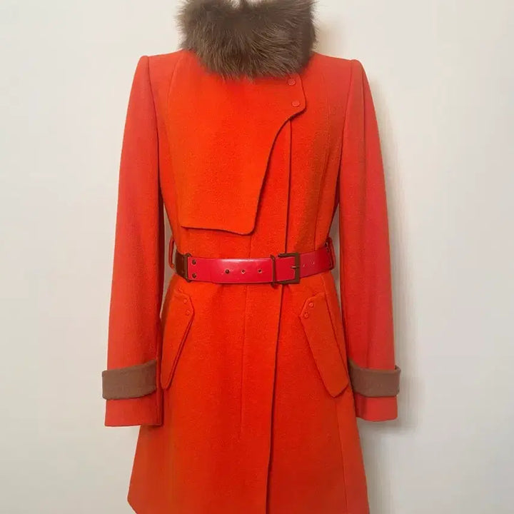 [BUNJANG] Kenneth Lady Fox Fur Structure Wool Coat / 케네스레이디 폭스 스트럭쳐 여성 모직코트