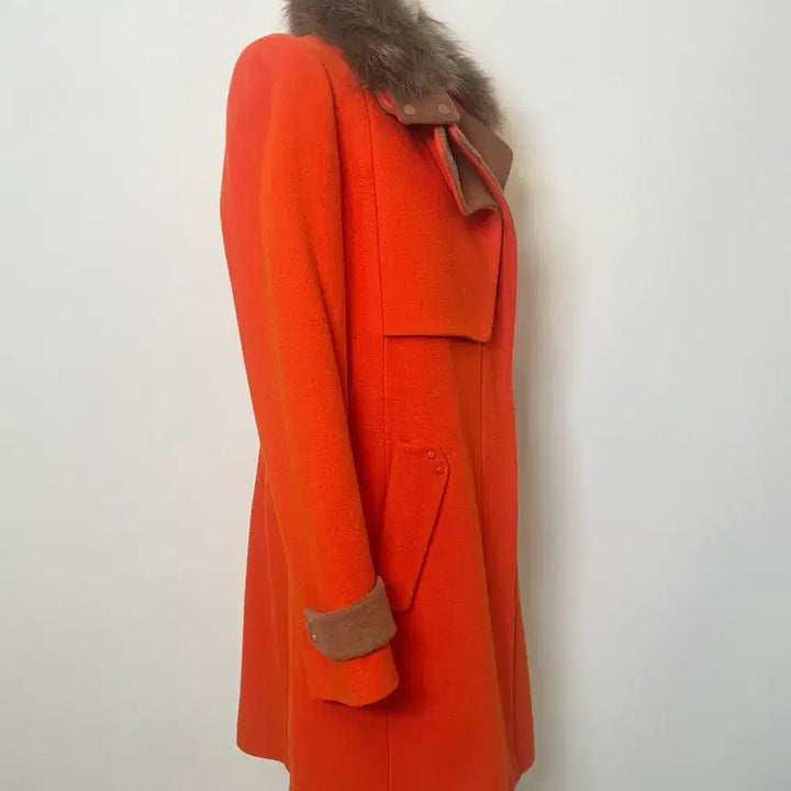 [BUNJANG] Kenneth Lady Fox Fur Structure Wool Coat / 케네스레이디 폭스 스트럭쳐 여성 모직코트