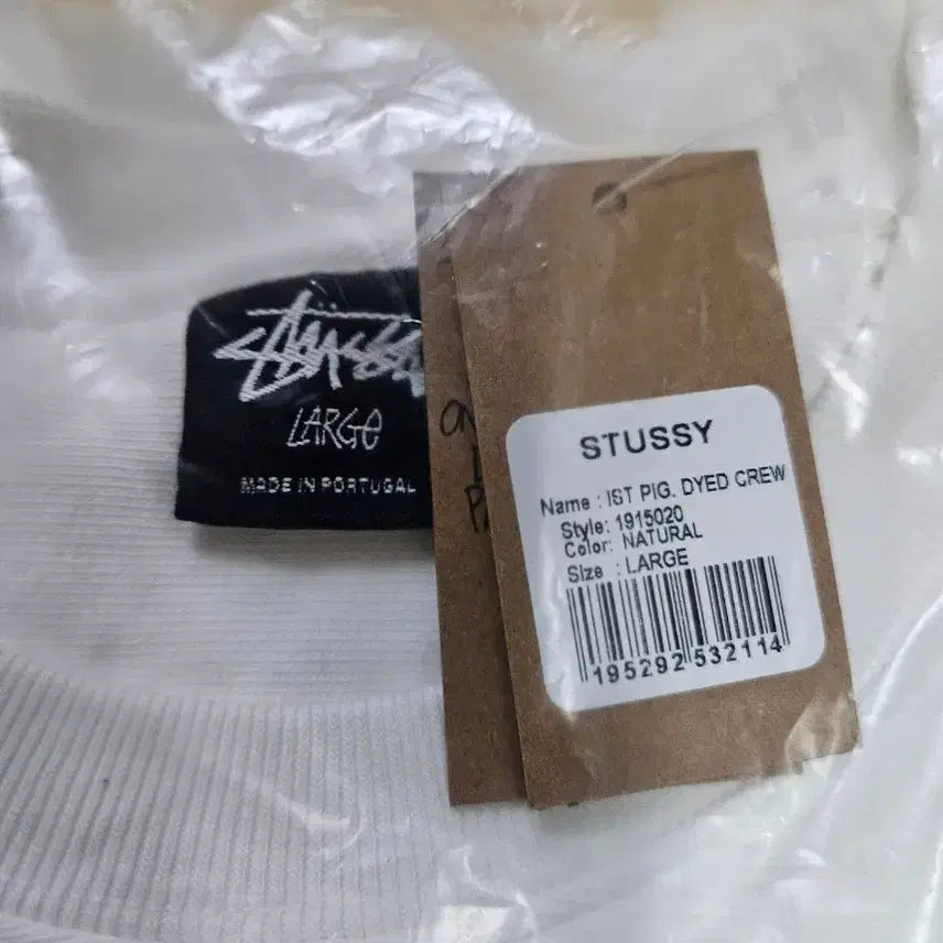 [BUNJANG] Stussy East Pigment Dyed Crew Natural Sweatshirt / [새상품] L 라지 스투시 이스트 피그먼트 다이드 크루 내츄럴 맨투맨