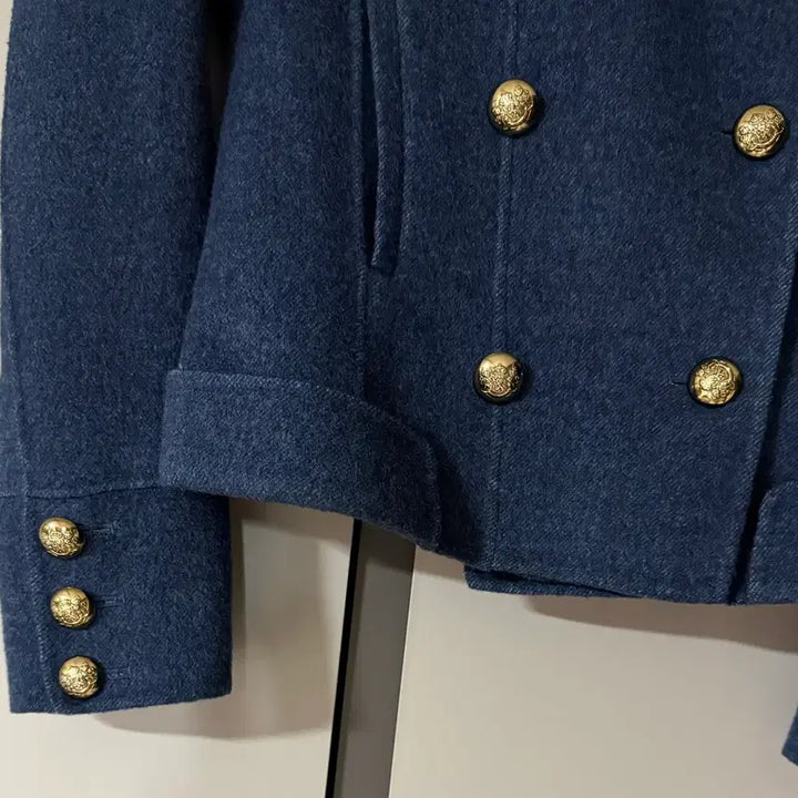 [BUNJANG] IT MICHAA Navy Blue Mohair Angora Gold Button Jacket (55) / it MICHAA 잇미샤 네이비 블루 모 앙고라 금장버튼 자켓 (55)