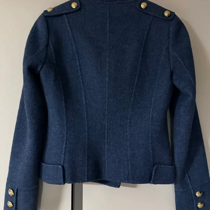 [BUNJANG] IT MICHAA Navy Blue Mohair Angora Gold Button Jacket (55) / it MICHAA 잇미샤 네이비 블루 모 앙고라 금장버튼 자켓 (55)
