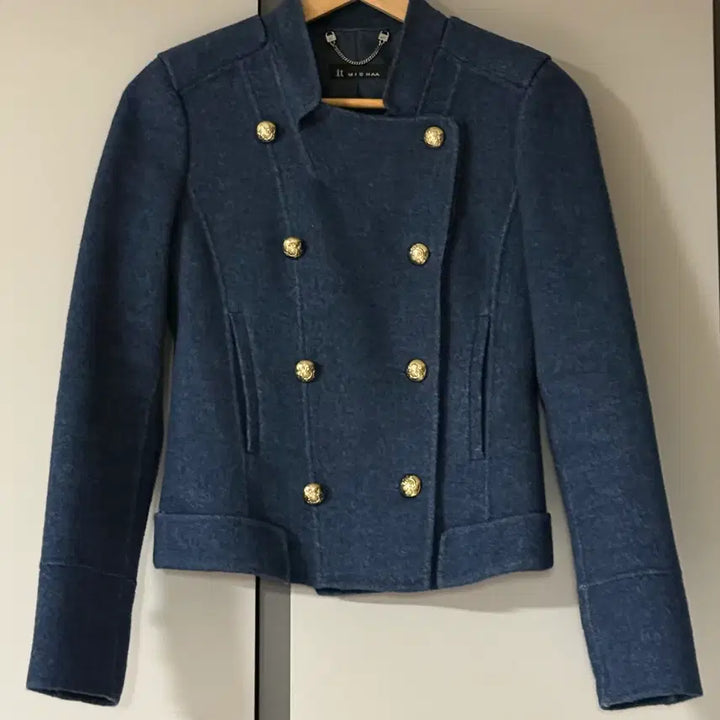 [BUNJANG] IT MICHAA Navy Blue Mohair Angora Gold Button Jacket (55) / it MICHAA 잇미샤 네이비 블루 모 앙고라 금장버튼 자켓 (55)