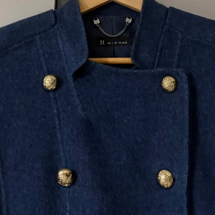 [BUNJANG] IT MICHAA Navy Blue Mohair Angora Gold Button Jacket (55) / it MICHAA 잇미샤 네이비 블루 모 앙고라 금장버튼 자켓 (55)