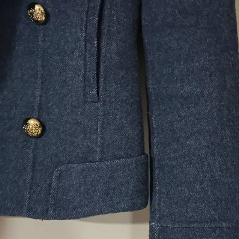 [BUNJANG] IT MICHAA Navy Blue Mohair Angora Gold Button Jacket (55) / it MICHAA 잇미샤 네이비 블루 모 앙고라 금장버튼 자켓 (55)