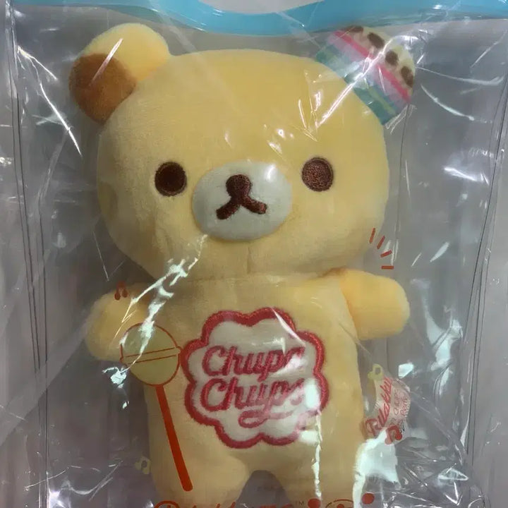 [BUNJANG] San-X Rilakkuma Chupa Chups Pudding Candy Plush Pouch / 산엑스 리락쿠마 츄파춥스 콜라보 푸딩맛 사탕 인형 파우치 포함