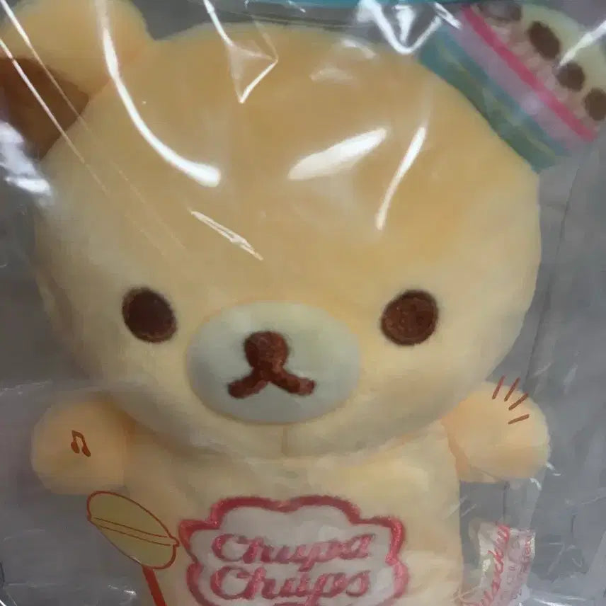 [BUNJANG] San-X Rilakkuma Chupa Chups Pudding Candy Plush Pouch / 산엑스 리락쿠마 츄파춥스 콜라보 푸딩맛 사탕 인형 파우치 포함
