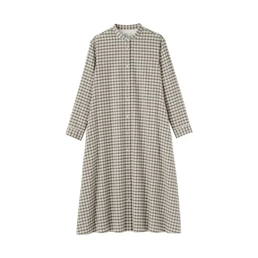 [BUNJANG] MUJI Double-Sided Brushed Flannel One-Piece Dress / 무인양품 양면 기모 플란넬 원피스
