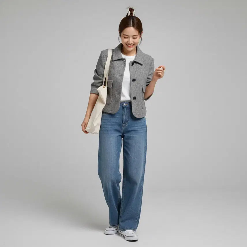 [BUNJANG] MISO Herringbone Short Mac Jacket - Size S / [새상품급]*드뎌꺼낸*봄*미쏘 맥카라 숏자켓 사이즈 S