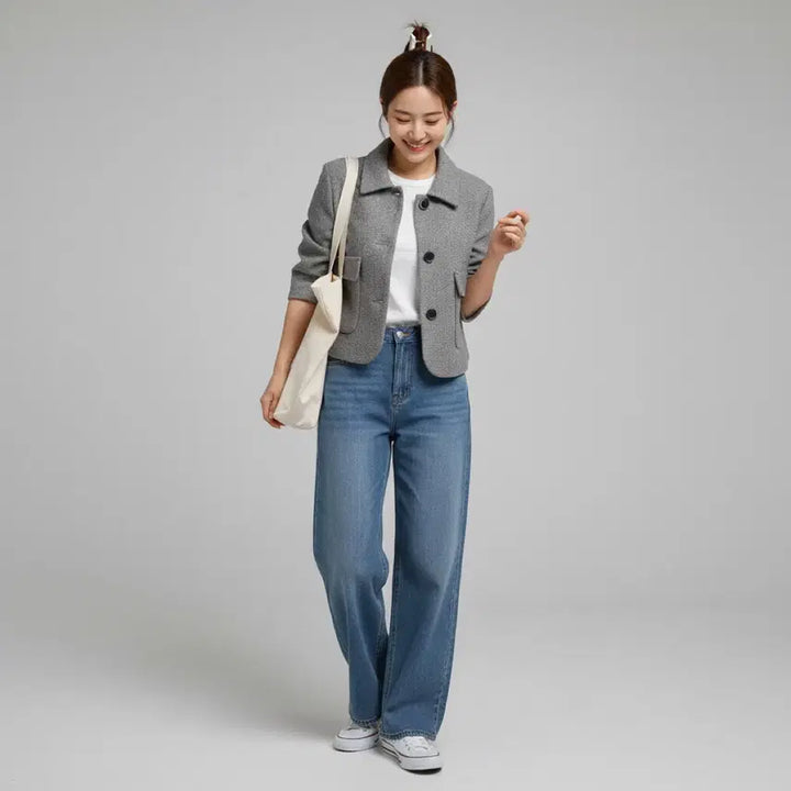 [BUNJANG] MISO Herringbone Short Mac Jacket - Size S / [새상품급]*드뎌꺼낸*봄*미쏘 맥카라 숏자켓 사이즈 S