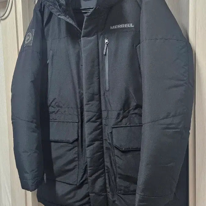 [BUNJANG] Merrell Duck Down Mid-Length Padded Parka (Black, XL) / (새상품) 머렐 고급스런 덕다운 중기장 패딩파카 블랙 105(XL)