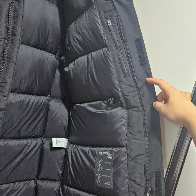 [BUNJANG] Merrell Duck Down Mid-Length Padded Parka (Black, XL) / (새상품) 머렐 고급스런 덕다운 중기장 패딩파카 블랙 105(XL)