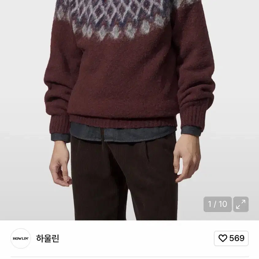 [BUNJANG] L Howling Future Fantasy Nordic Knit / [L] 하울린 퓨처 판타지 노르딕 니트