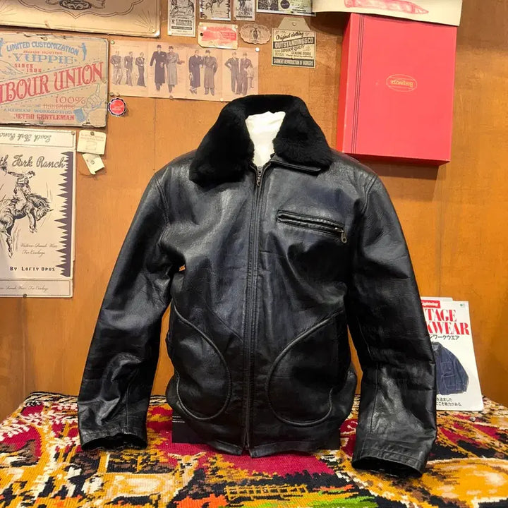 [BUNJANG] Leder Collector Leather Jacket / 644/(L-XL) 가죽자켓 레더자켓 워크웨어 아메카지 스포츠가죽