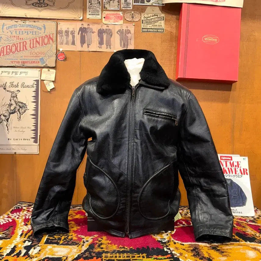 [BUNJANG] Leder Collector Leather Jacket / 644/(L-XL) 가죽자켓 레더자켓 워크웨어 아메카지 스포츠가죽