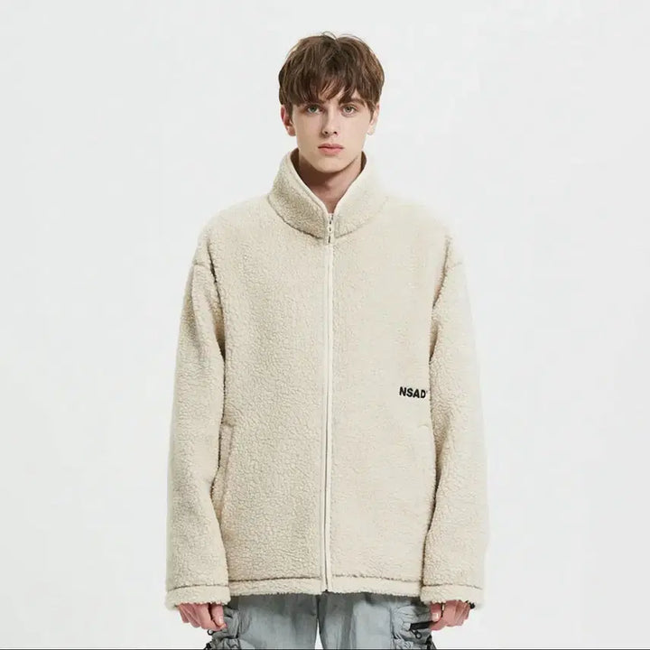 [BUNJANG] NSAD Basic Fleece Jacket (White, 100) / [M] NSAD 컬리 기본형 플리스자켓 White (100)