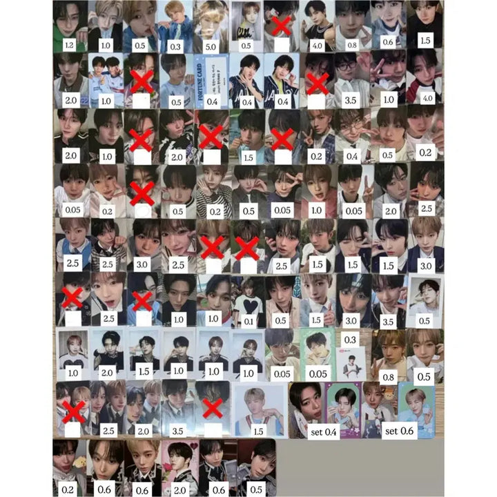 [BUNJANG] NCT WISH KMS Photocard Set / 엔시티위시컬러리스트무모샵큐큐예사이즈위kms시온리쿠유우시재희료사쿠야포카