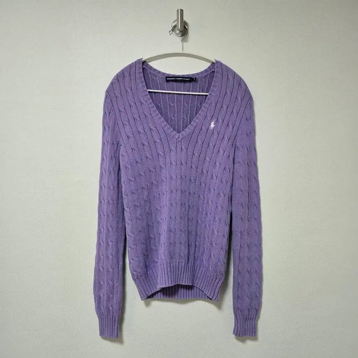 [BUNJANG] Ralph Lauren V-Neck Cable Knit Sweater / 랄프로렌 브이넥 케이블 니트 / 여성 니트 / 여자 니트