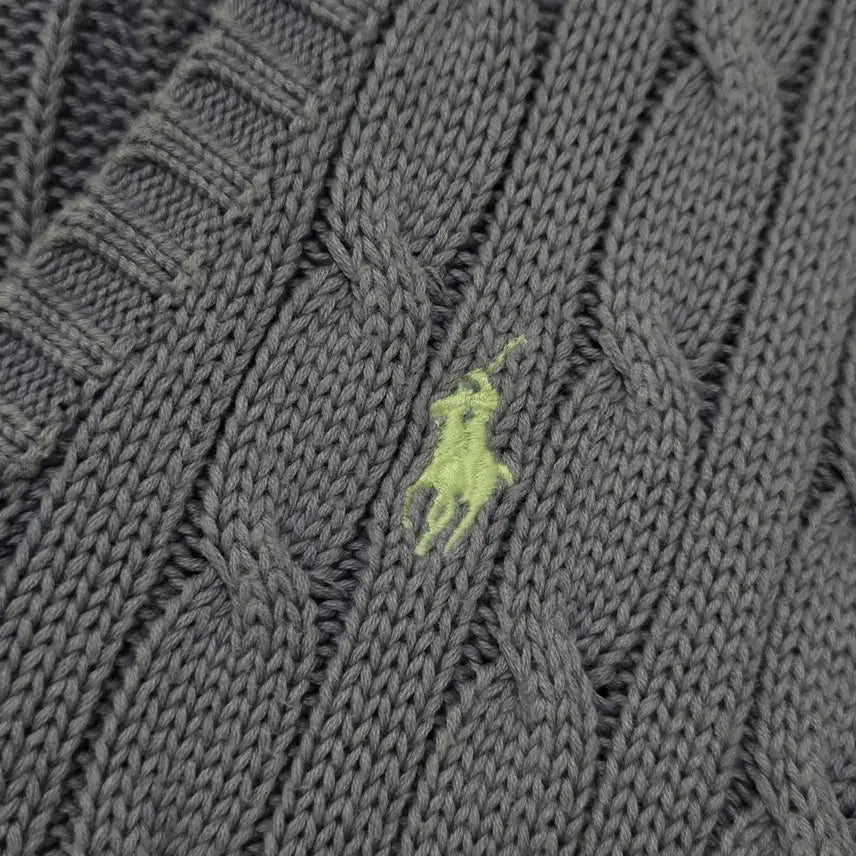 [BUNJANG] Ralph Lauren V-Neck Cable Knit Sweater / 랄프로렌 브이넥 케이블 니트 / 여성 니트 / 여자 니트