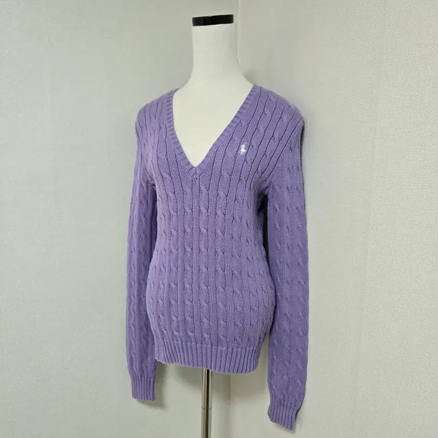 [BUNJANG] Ralph Lauren V-Neck Cable Knit Sweater / 랄프로렌 브이넥 케이블 니트 / 여성 니트 / 여자 니트