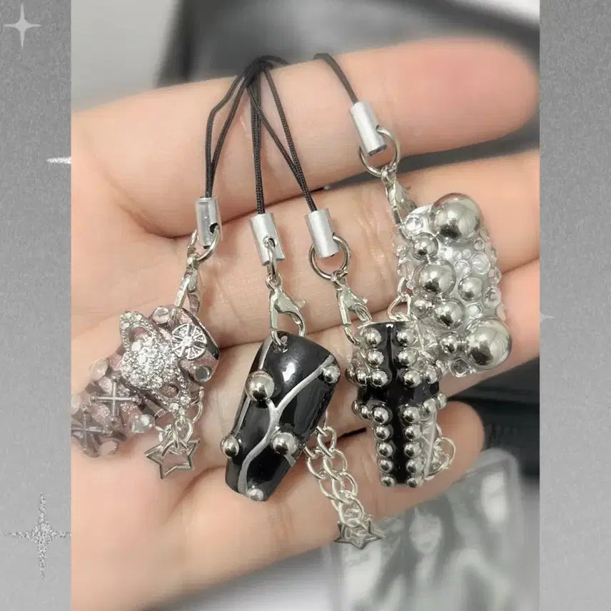 [BUNJANG] Y2k Handmade Nail Tip Keyring / Y2k 갸루 수제 네일팁 키링