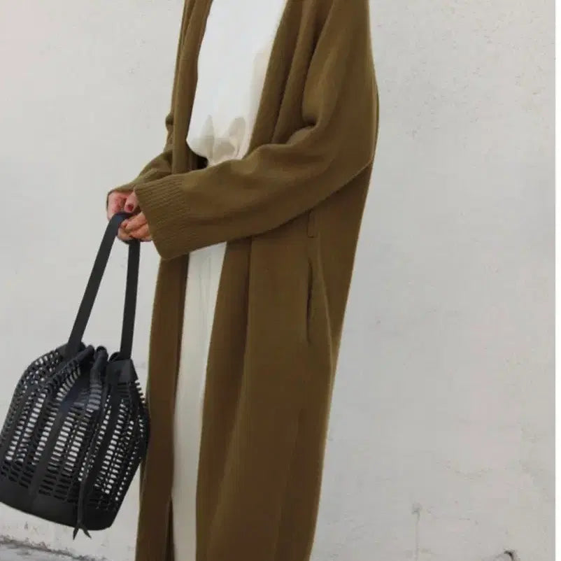 [SOLD OUT] Talk service 올리브그린 롱 가디건
