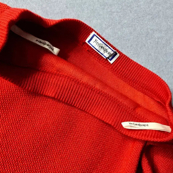 [BUNJANG] Yves Saint Laurent Red Knit Skirt / 입생로랑  레드 니트 스커트