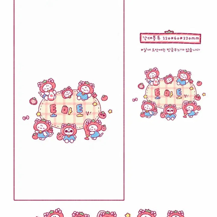 [BUNJANG] Photocard Holder Tomato Series 10 Pieces / 포용 히님도안 마찌 토마토 시리즈 각대봉투 10장