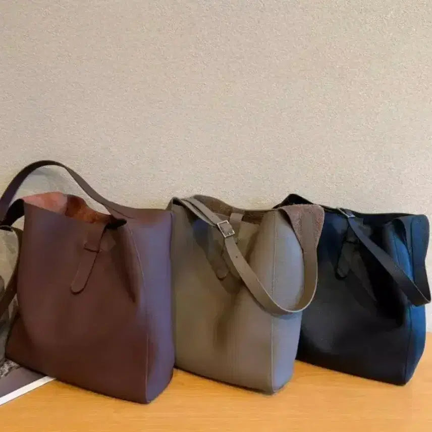 [BUNJANG] Etoffe Gray Leather Hobo Bag / 에토프 그레이 색상 고급 소가죽 호보백 더로우 느낌