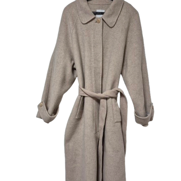 [BUNJANG] Handmade Oatmeal Belted Wool Long Coat / 에이미그레이스 핸드메이드 오트밀 벨티드 여자 추동 여성울모직롱코트 프리